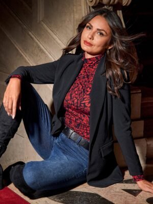 Beyond Travel Classic Boyfriend Blazer Jacket Jet Black