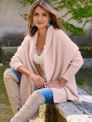 Plush Relaxed Cardigan Blush