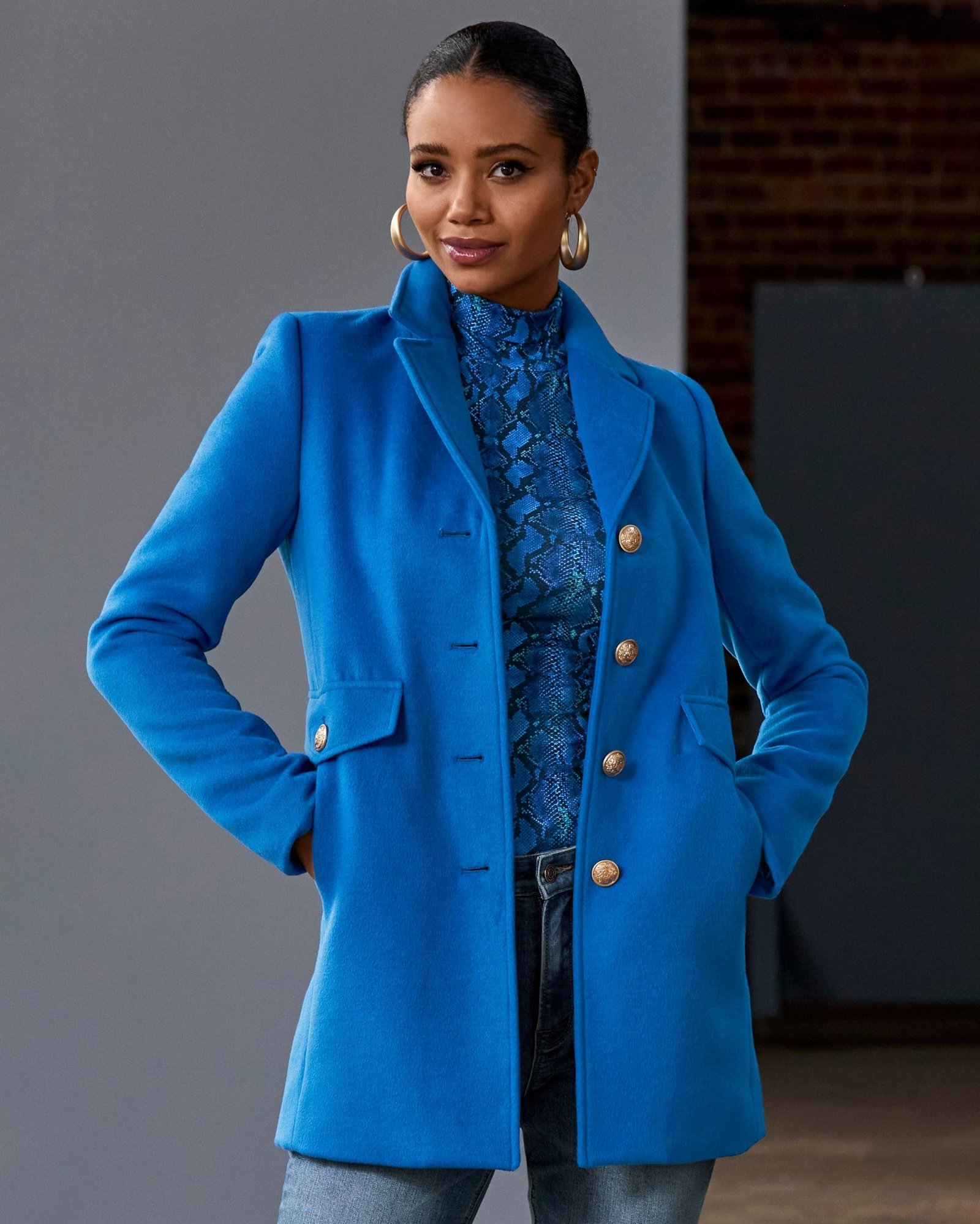 Classic Tailored Coat Princess Blue