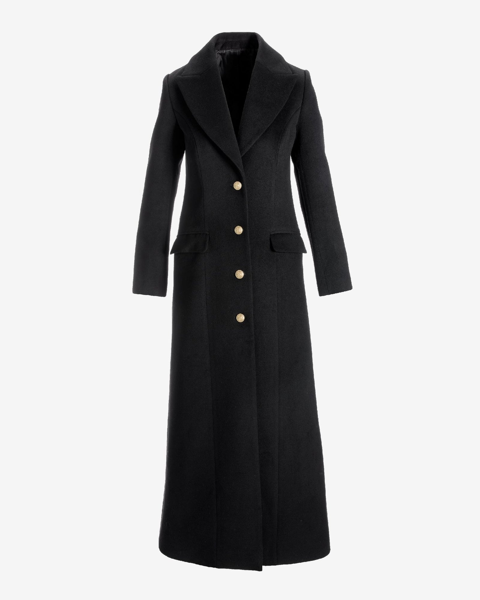 Full Length Classic Tailored Coat Black - Image 2
