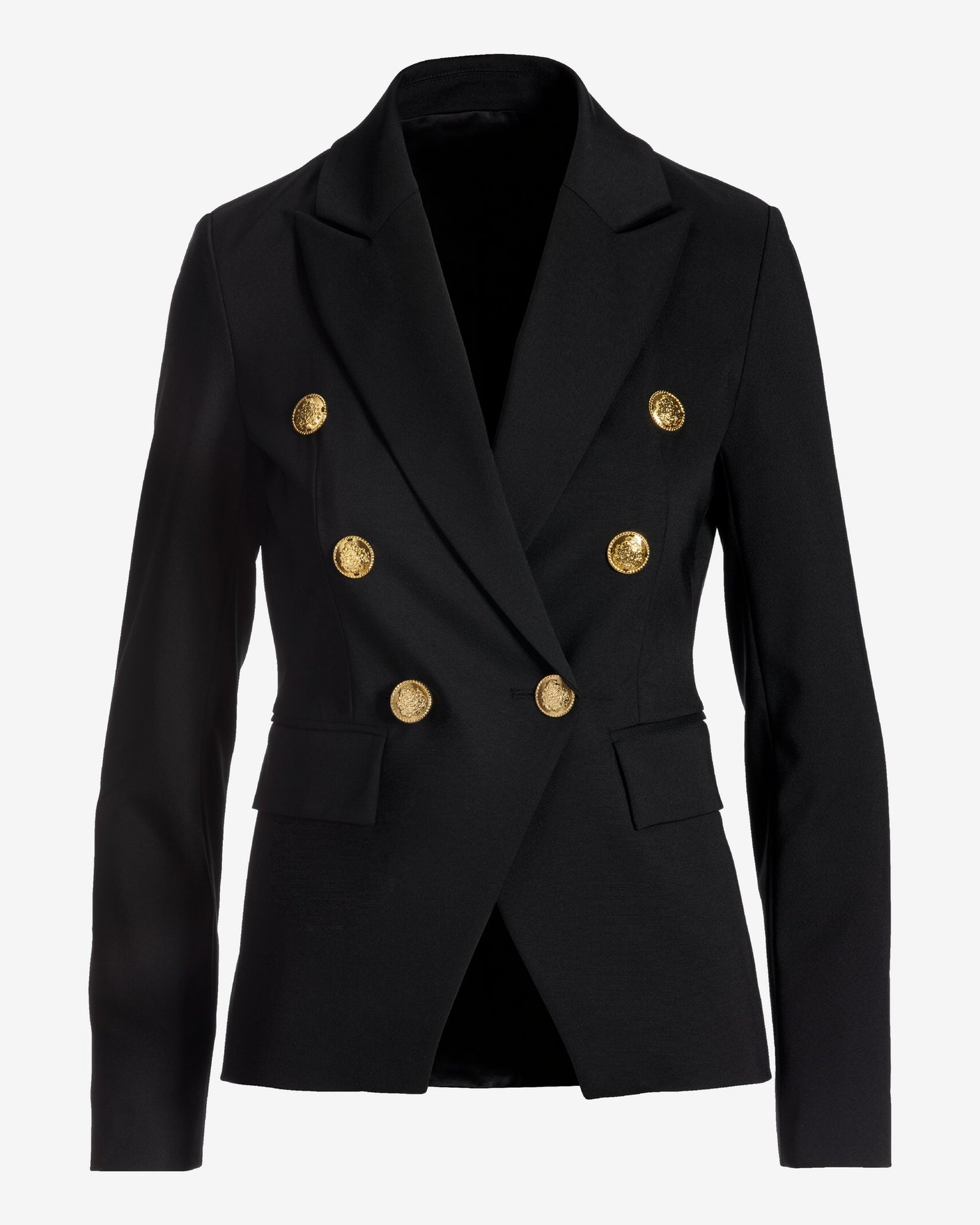 Modern Double-Breasted Blazer Black - Image 2