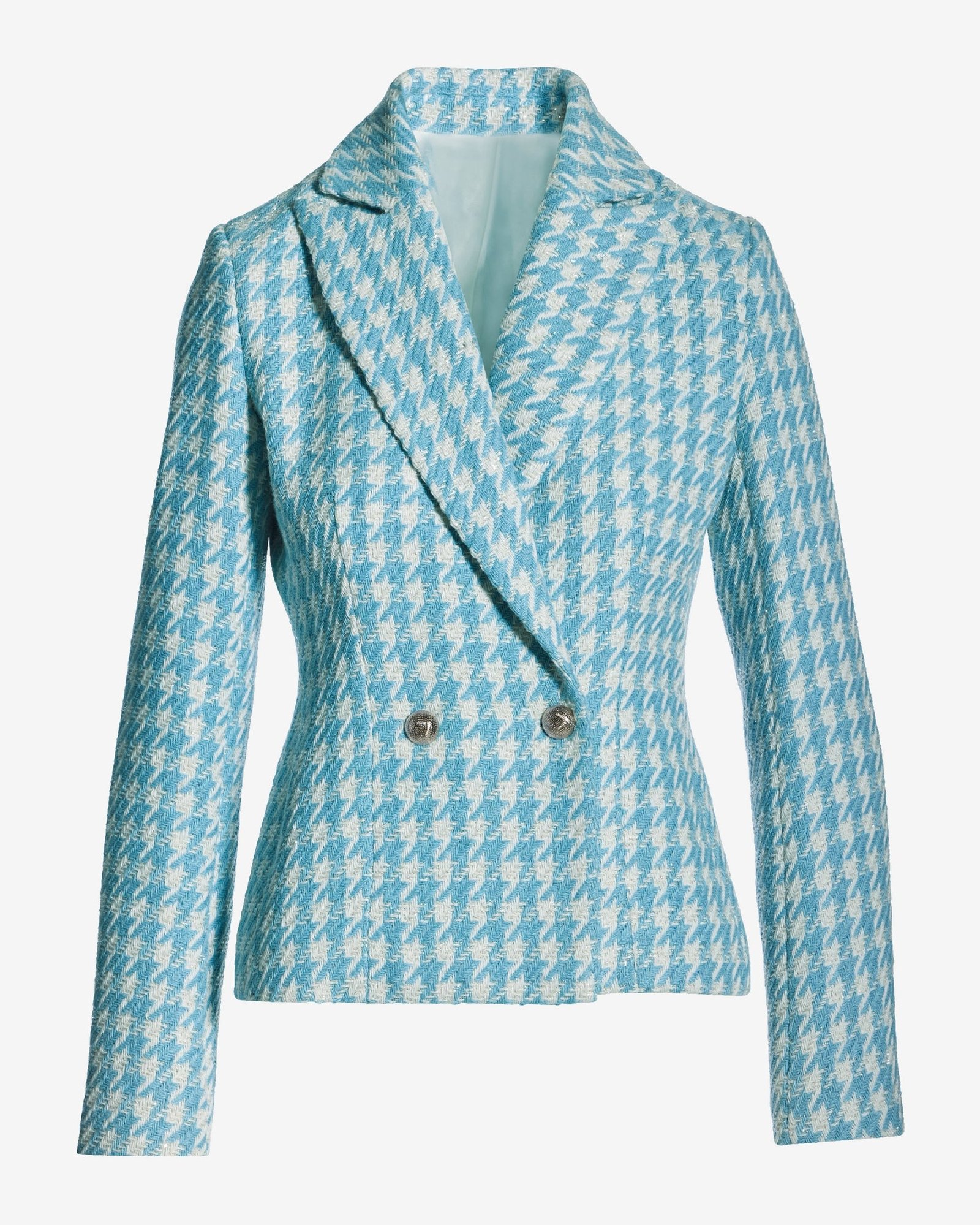 Houndstooth Tweed Blazer Blue/White - Image 2