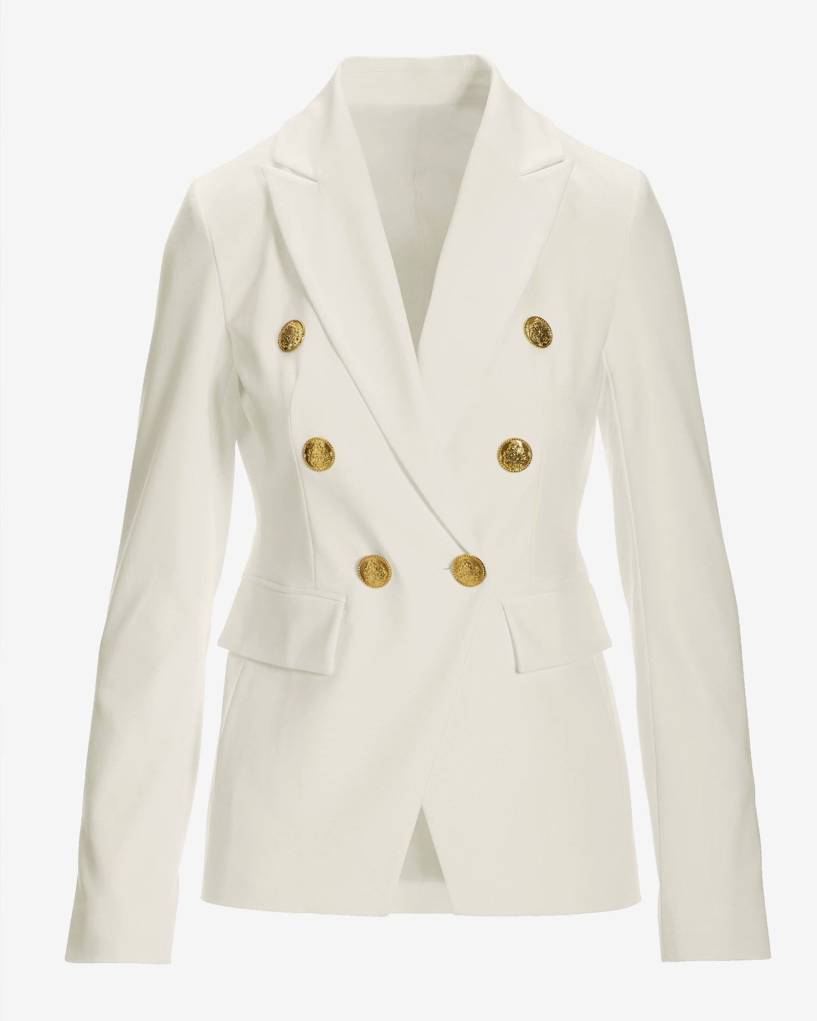 Modern Double-Breasted Blazer Ivory - Image 2
