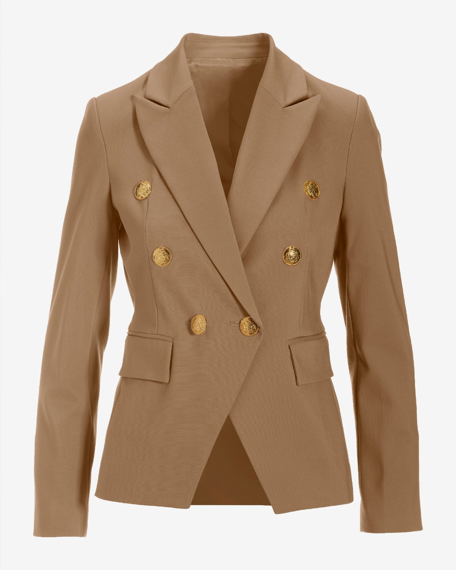 Modern Double-Breasted Blazer Camel - Image 2